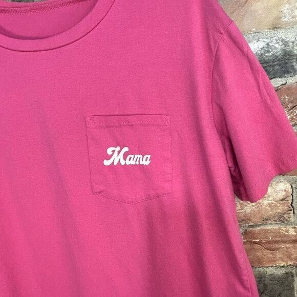 5 for $25🔥"Mama" Pocket Short Sleeve Pink T-Shirt Large - Picture 3 of 5